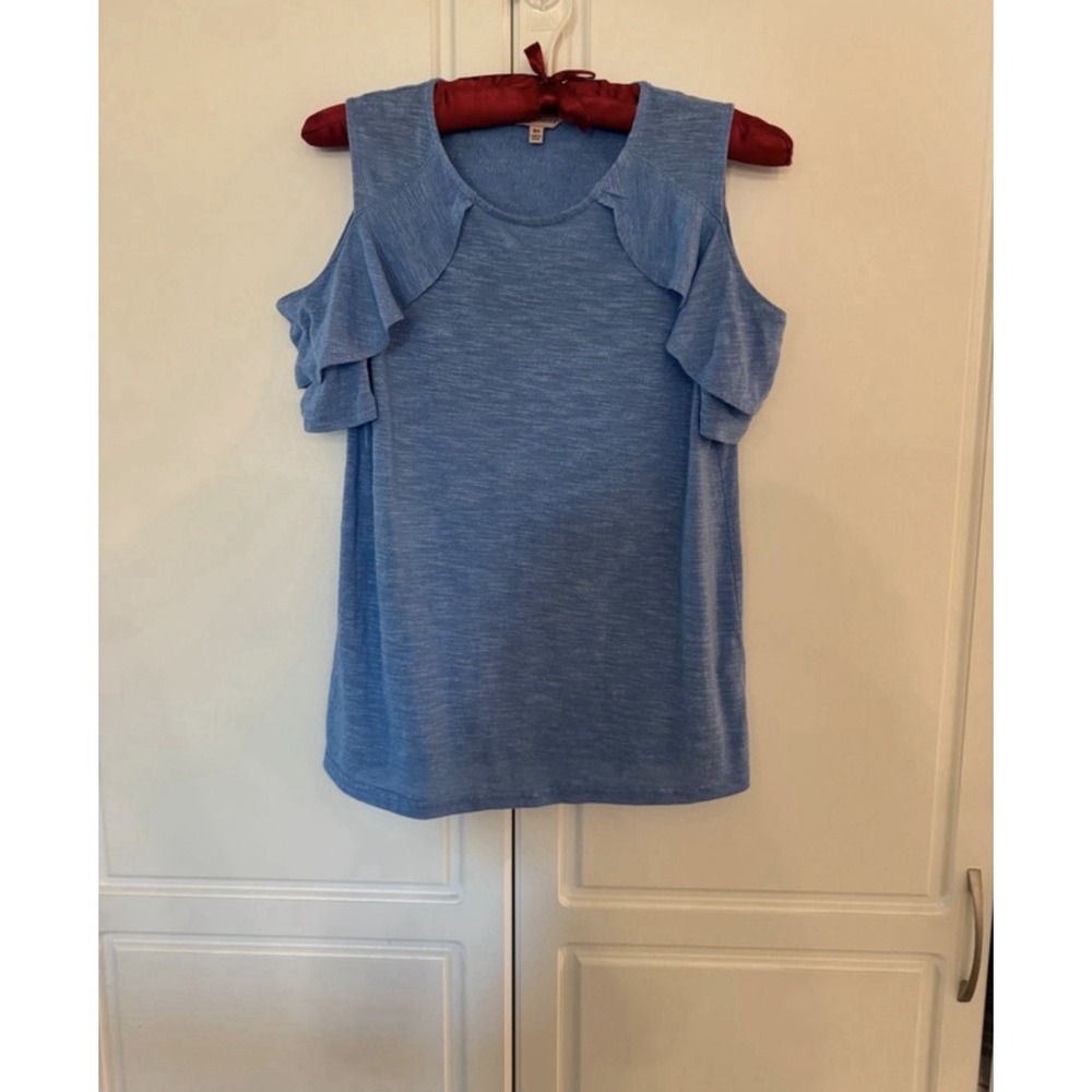 Juicy Couture Women's Off The Shoulder Round Neck Blue Blouse XS EUC